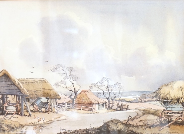 Emerson Harold Groom (1890-1983), Passing Gleams, South Benfleet, Essex, signed, watercolour, 32 x 45cm